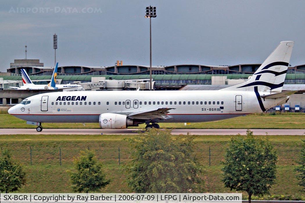 SX-BGR, 1991 Boeing 737-408 C/N 25063, Boeing 737-408 [25063] (Aegean Airlines) Charles De Gaulle~F 09/07/2006