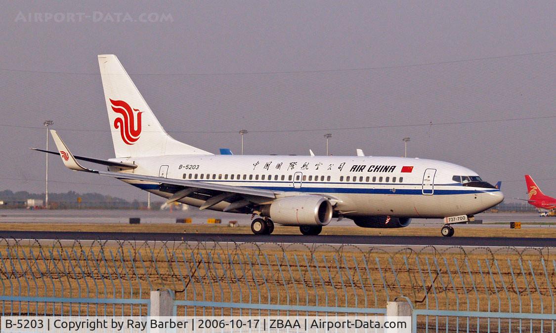 B-5203, 2005 Boeing 737-79L C/N 34538, Boeing 737-79L [34538] (Air China) Beijing~B 17/10/2006