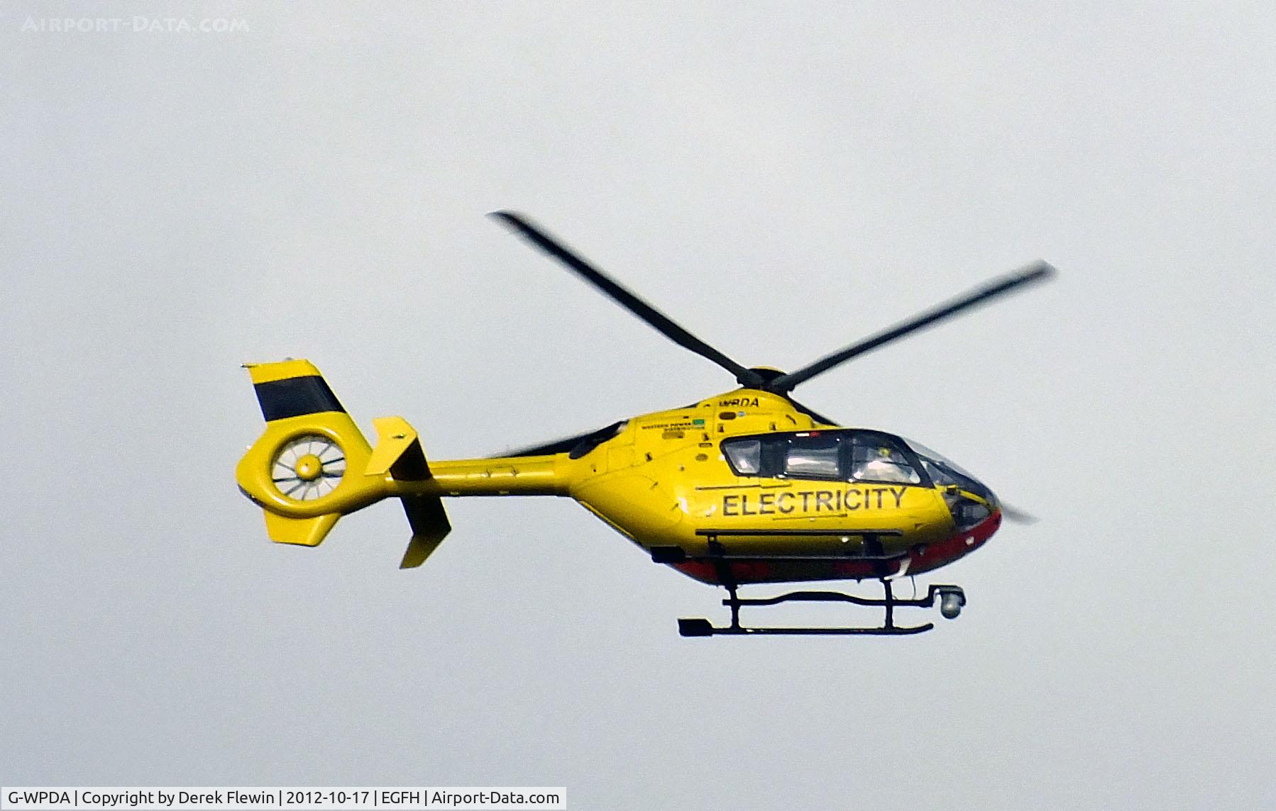 G-WPDA, 1999 Eurocopter EC-135P-1 C/N 0109, Part of WPD Helicopter Unit based at EGGD. Fast run down Rnw 04 EGFH at 2000' heading to the North of Swansea.