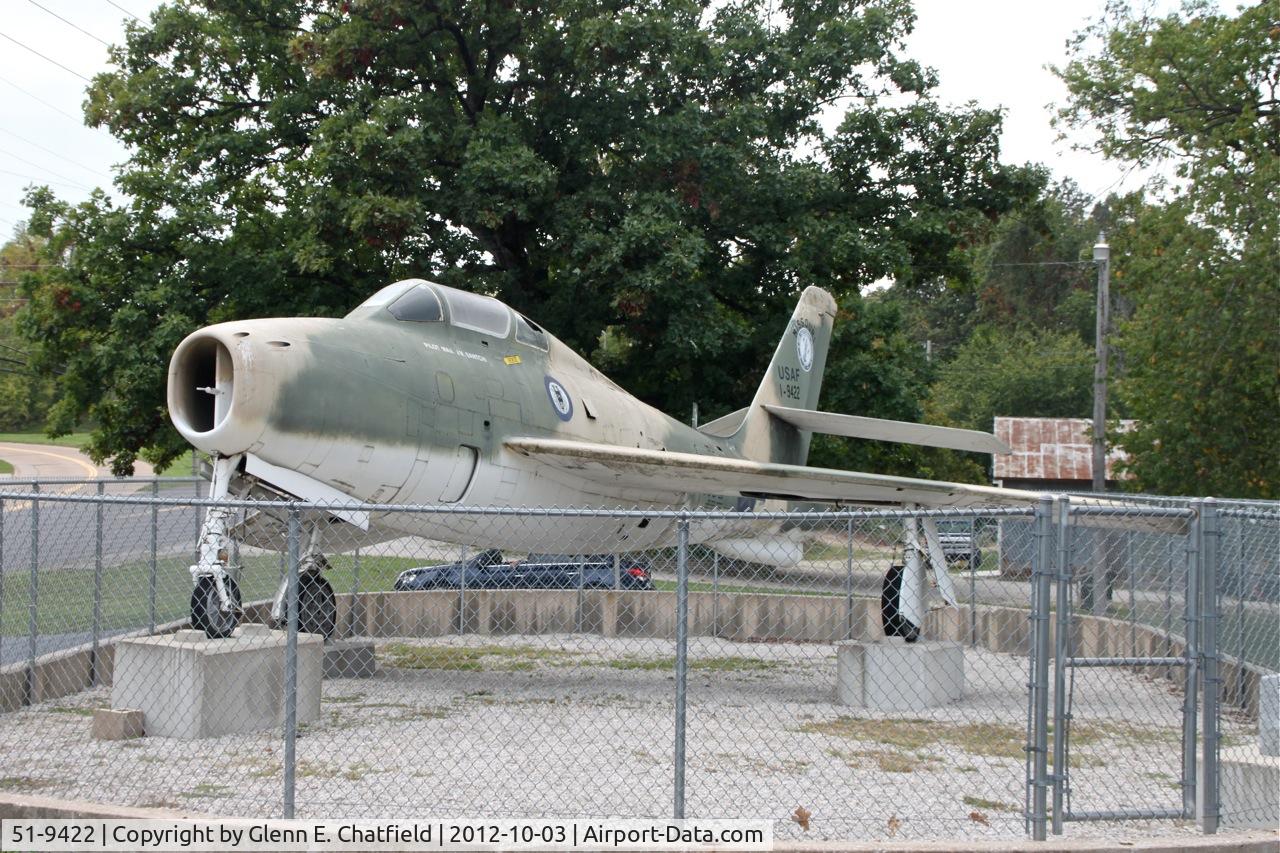 51-9422, 1951 General Motors F-84F-30-GK Thunderstreak C/N Not found 51-9422, At the American Legion Post
