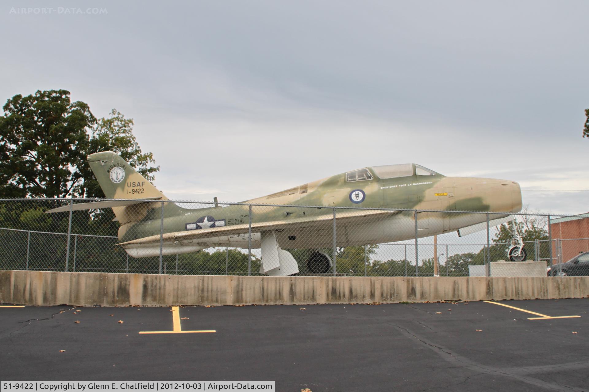 51-9422, 1951 General Motors F-84F-30-GK Thunderstreak C/N Not found 51-9422, At the American Legion Post