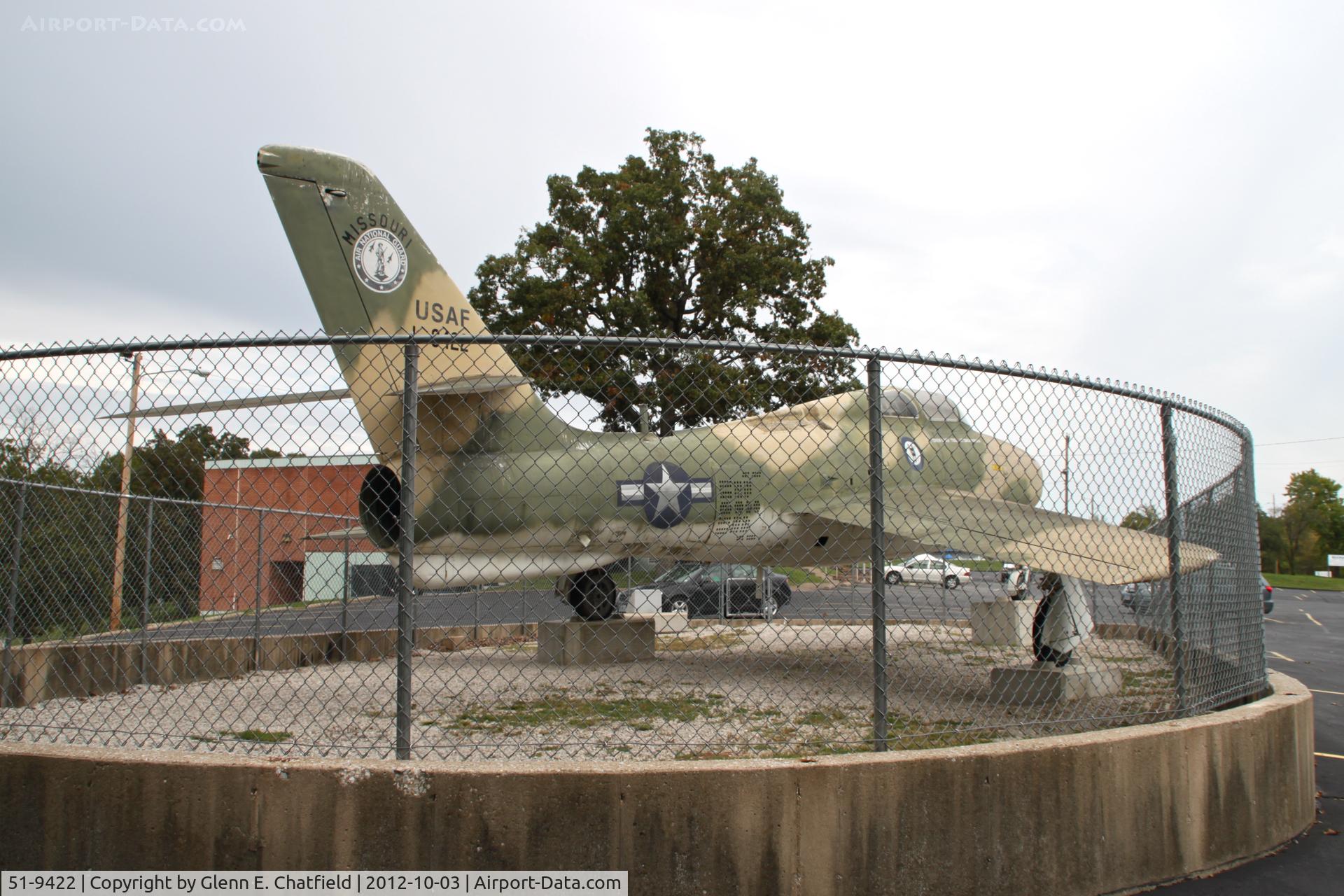 51-9422, 1951 General Motors F-84F-30-GK Thunderstreak C/N Not found 51-9422, At the American Legion Post