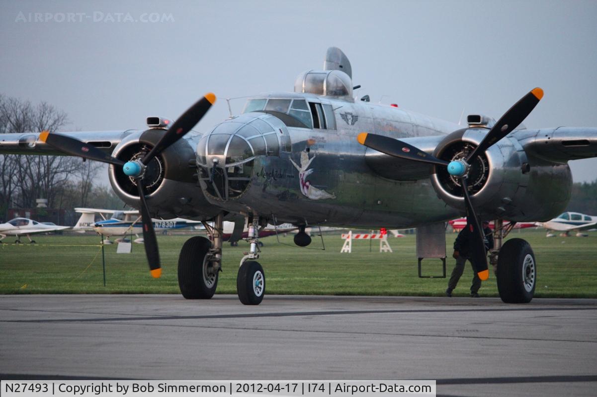 N27493, 1944 North American TB-25K Mitchell C/N 44-29869/108-33144, Dawn preparation at Urbana, Ohio during the B-25 Gathering and Doolittle Reunion.
