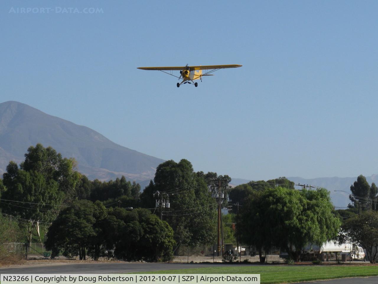 N23266, 1939 Piper J3C-65 Cub Cub C/N 3113, 1939 Piper J3C-65 CUB, Continental A&C65 65 Hp, on final Rwy 22