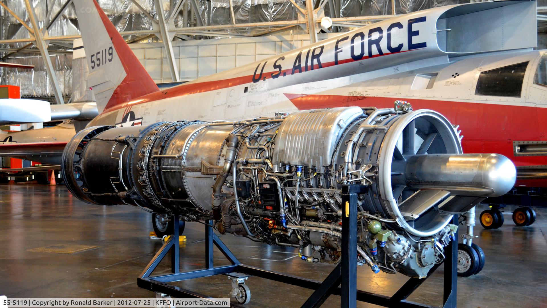 55-5119, 1955 North American F-107A C/N 212-2, AF Museum engine for F-107