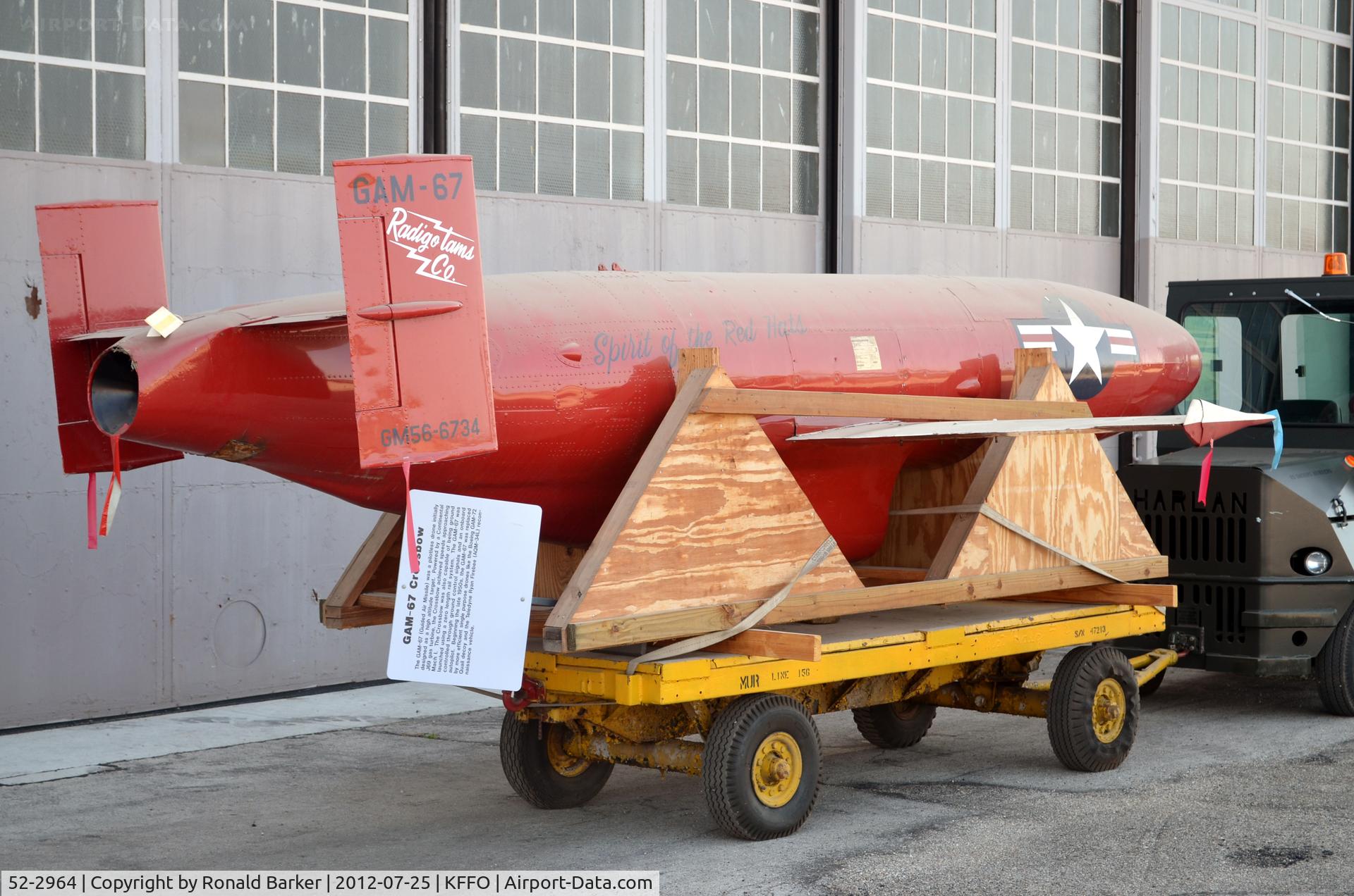 52-2964, Northrop GAM-67 C/N unk, AF Museum displayed as 56-6734
