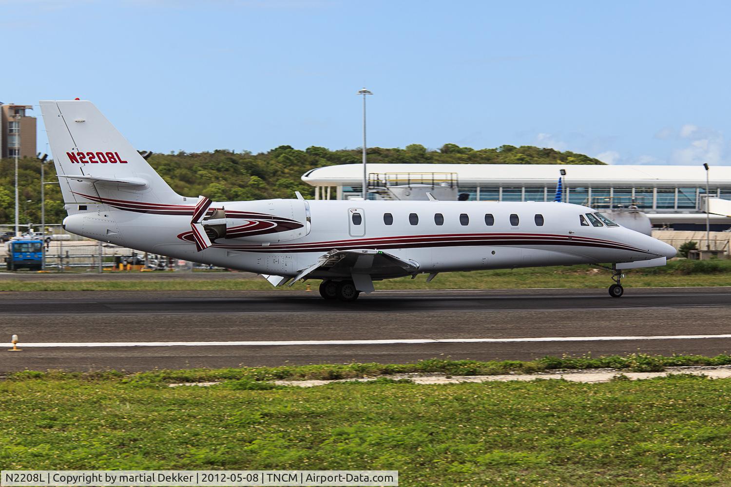 N2208L, 2008 Cessna 680 Citation Sovereign C/N 680-0211, landing SXM