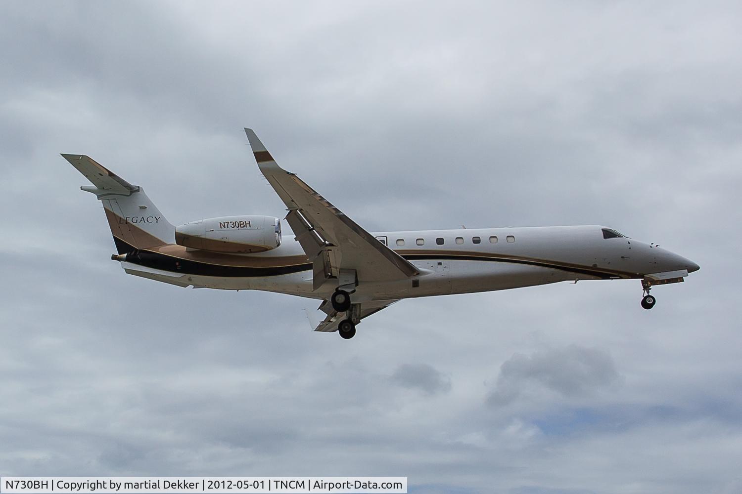 N730BH, 2003 Embraer EMB-135BJ Legacy C/N 145730, landing SXM