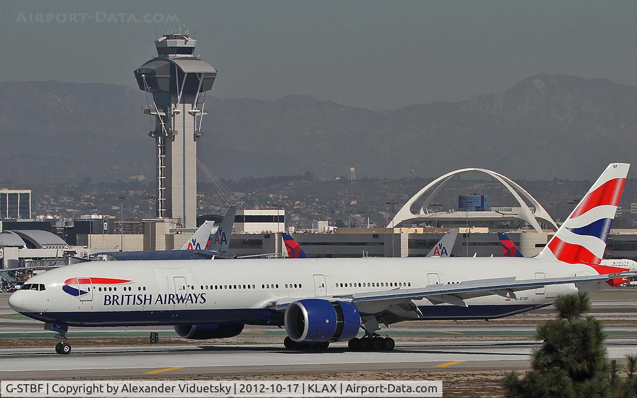 G-STBF, 2012 Boeing 777-336/ER C/N 40543, Just landed.