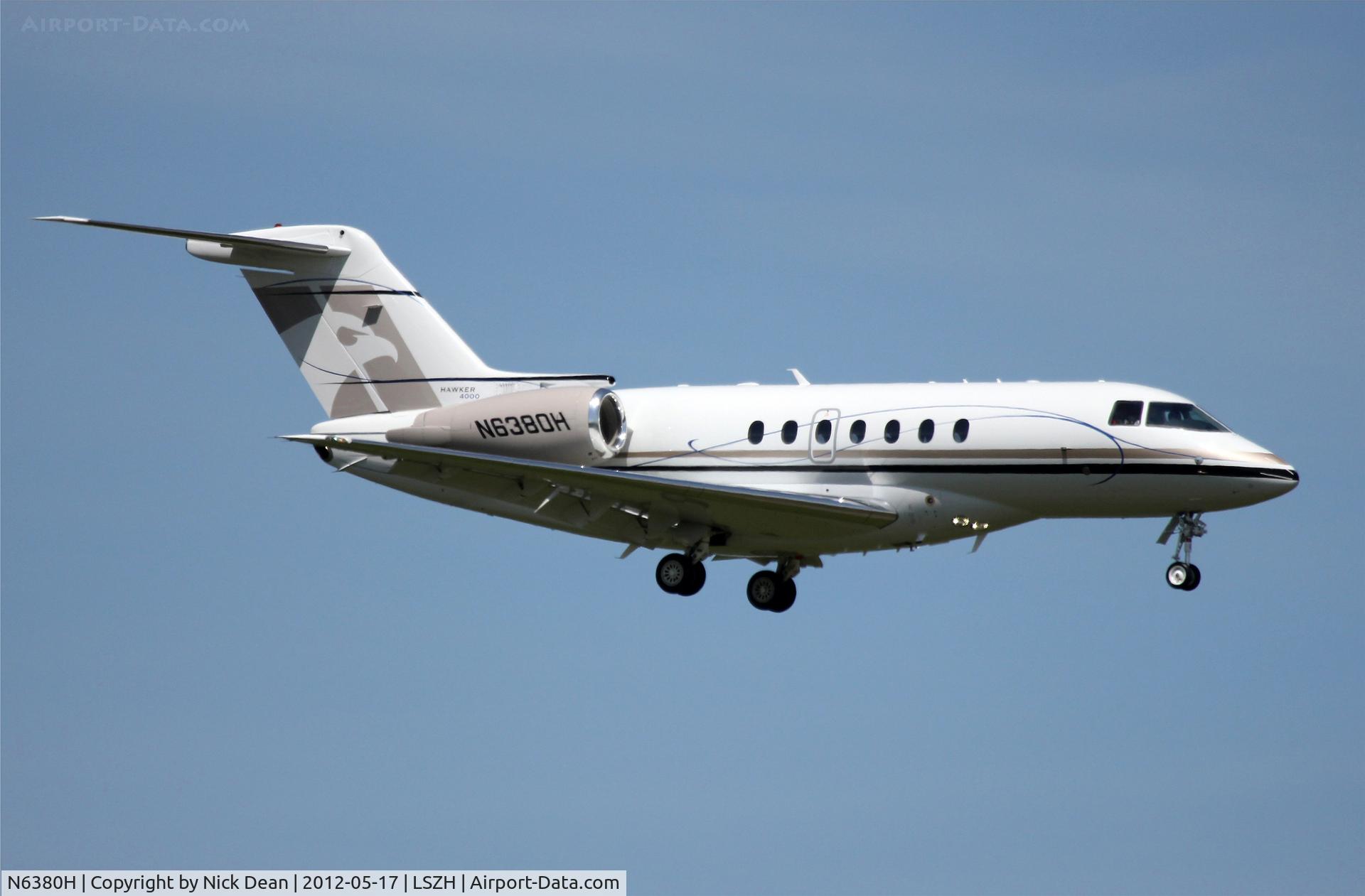 N6380H, 2011 Hawker Beechcraft 4000 C/N RC-63, LSZH/ZRH