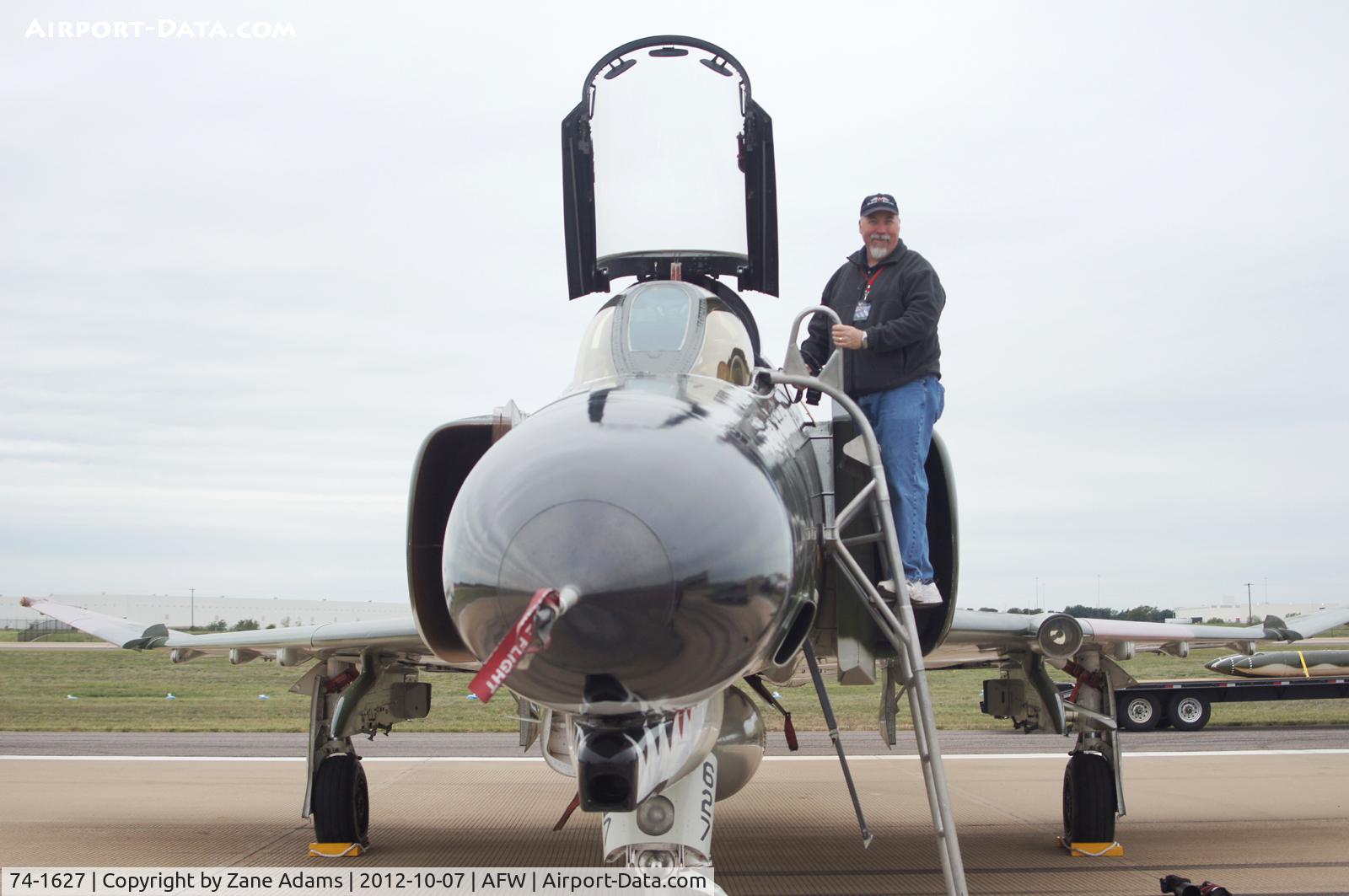 74-1627, McDonnell Douglas QF-4E Phantom II C/N 4857, USAF F-4 Phantom at the 2012 Alliance Airshow - Fort Worth, TX
Yours truly getting the 1st class cockpit tour! Thanks to Lt. Col. Karg!