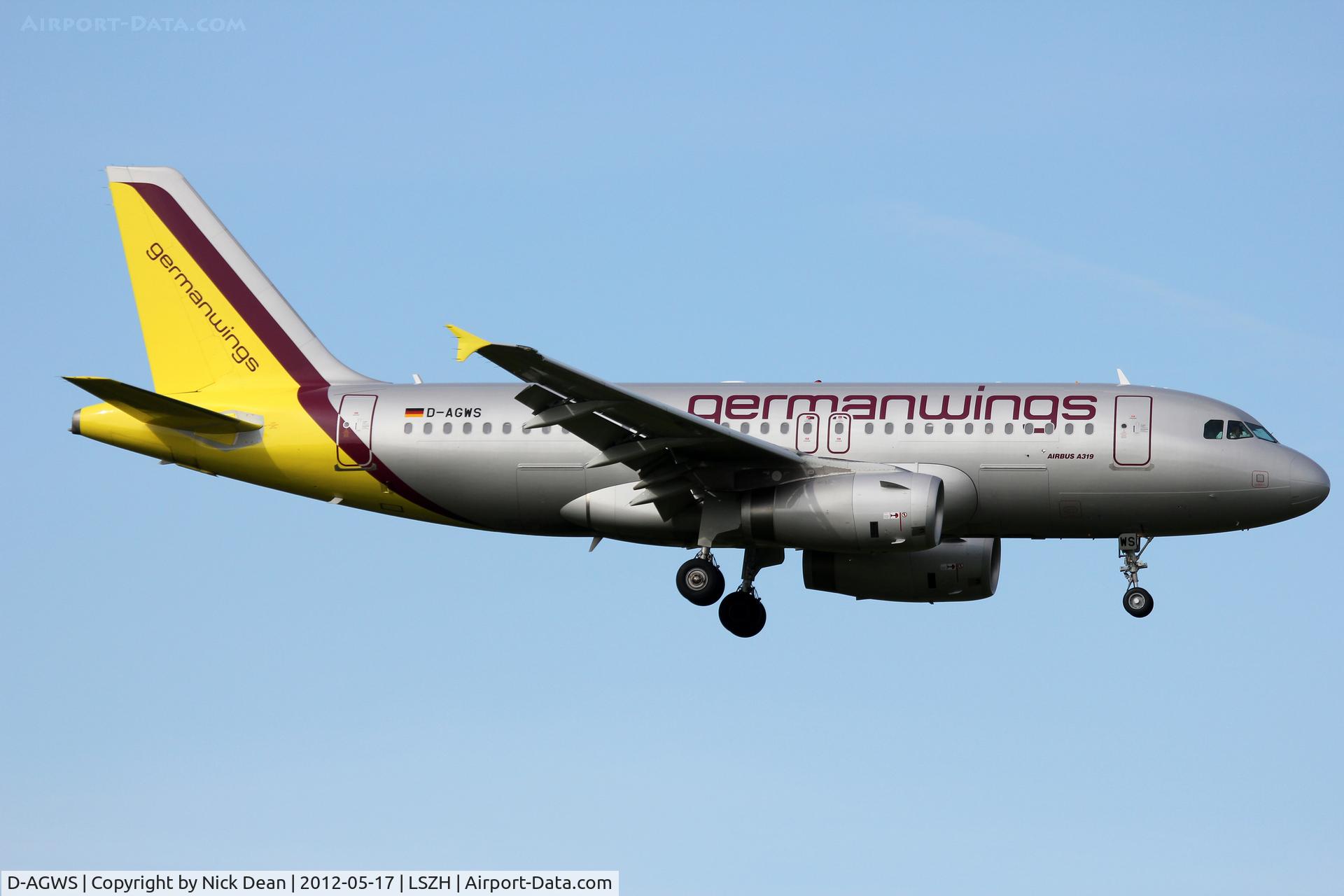 D-AGWS, 2012 Airbus A319-132 C/N 4998, LSZH/ZRH