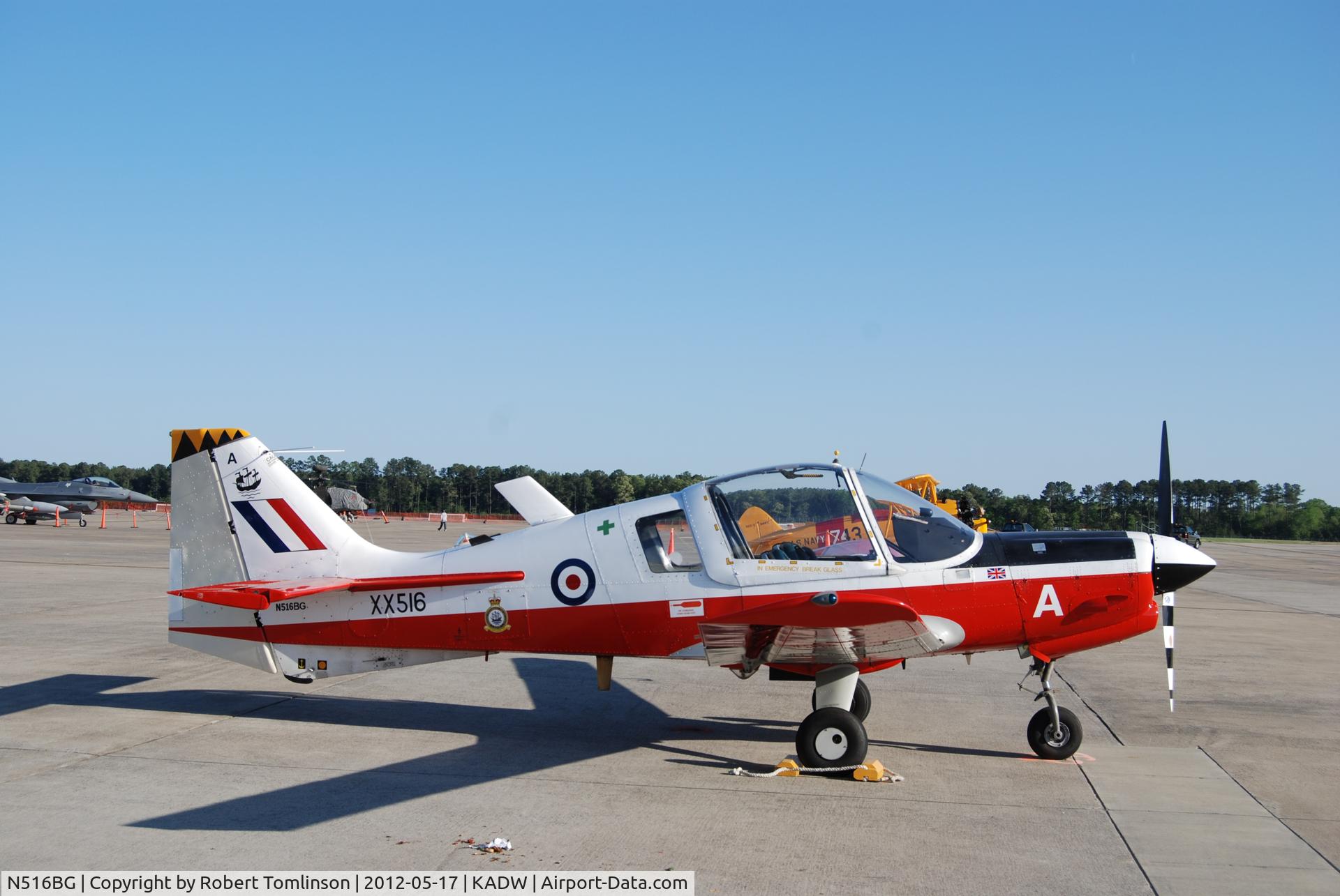 N516BG, 1973 Scottish Aviation Bulldog T.1 C/N BH120/202, SA Bulldog T.1 XX516 ex Bristol University Air Squadron
Joint Service Open House Airshow 2012