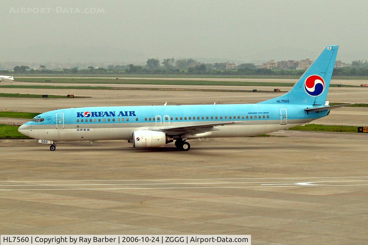 HL7560, Boeing 737-8B5 C/N 29981, Boeing 737-8B5 [29981] (Korean Air) Guangzhou-Baiyun~B 24/10/2006