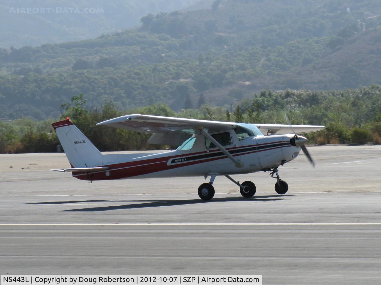 N5443L, 1980 Cessna 152 C/N 15284315, 1980 Cessna 152, Lycoming O-235 115 Hp, another landing Rwy 22
