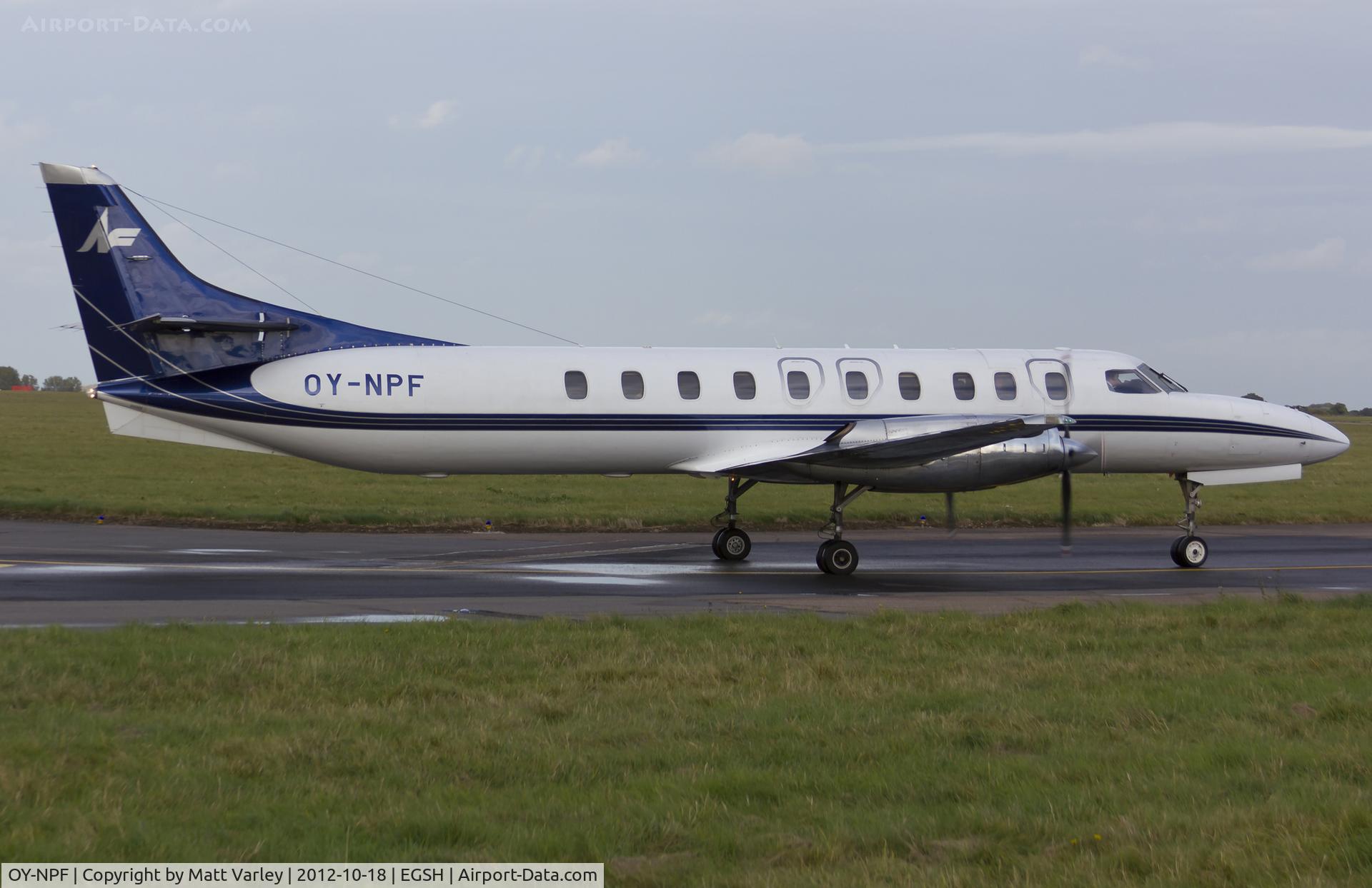 OY-NPF, 1995 Fairchild SA-227DC Metro 23 C/N DC-880B, Departing SaxonAir.