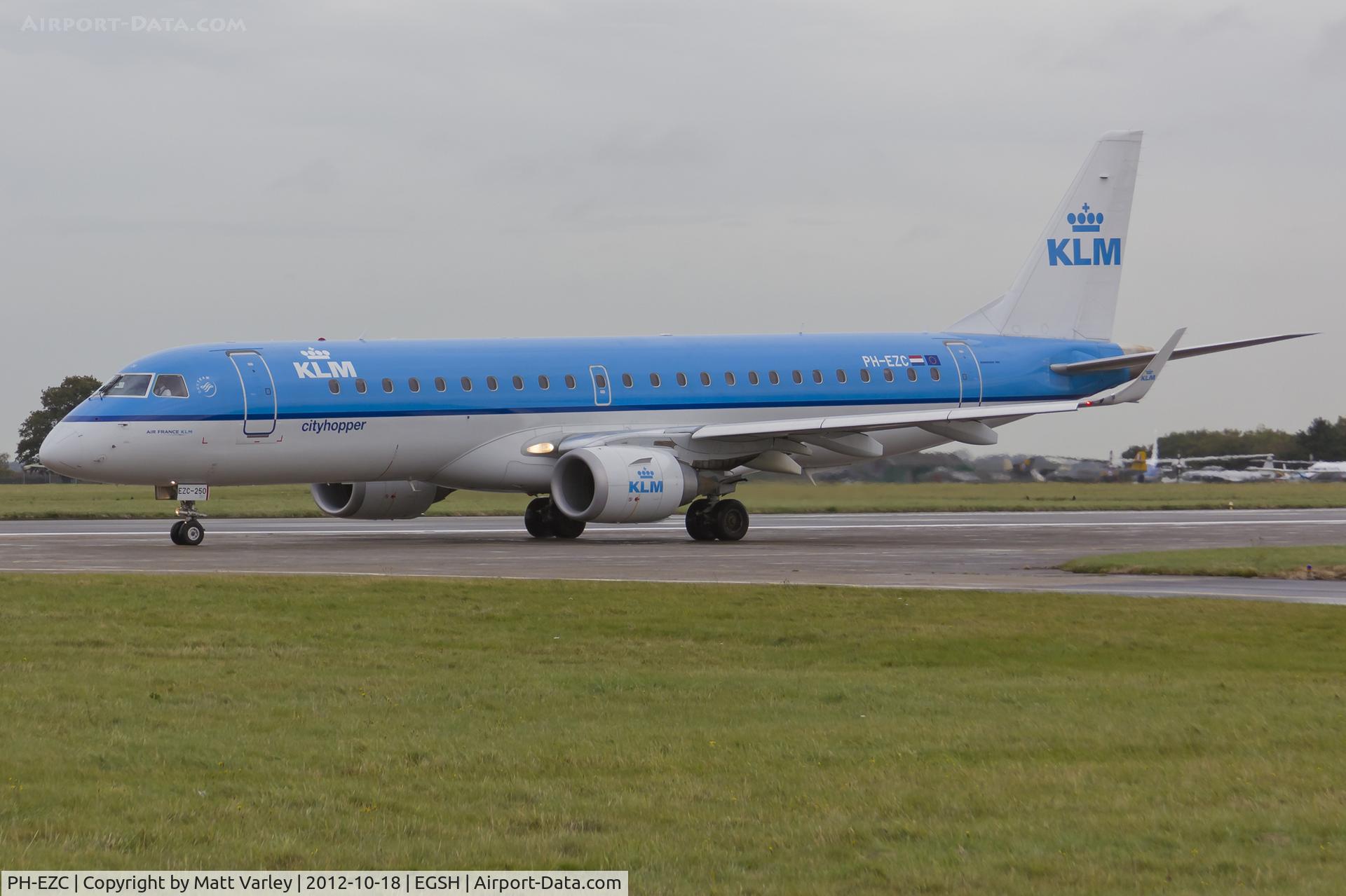 PH-EZC, 2008 Embraer 190LR (ERJ-190-100LR) C/N 19000250, KLM16L about to line up on RWY 09