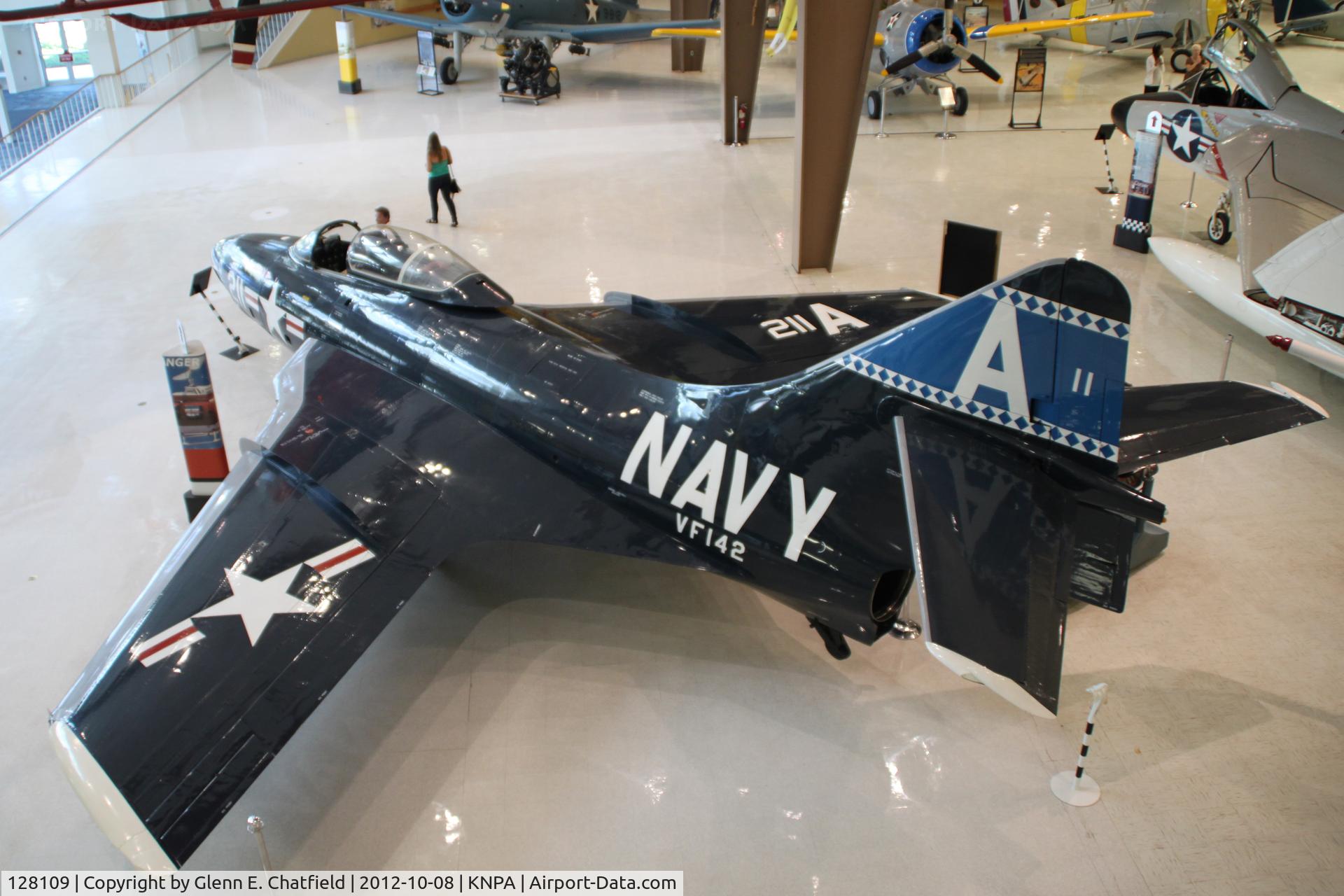 128109, 1952 Grumman F9F-6 Cougar C/N Not found 128109, Naval Aviation Museum