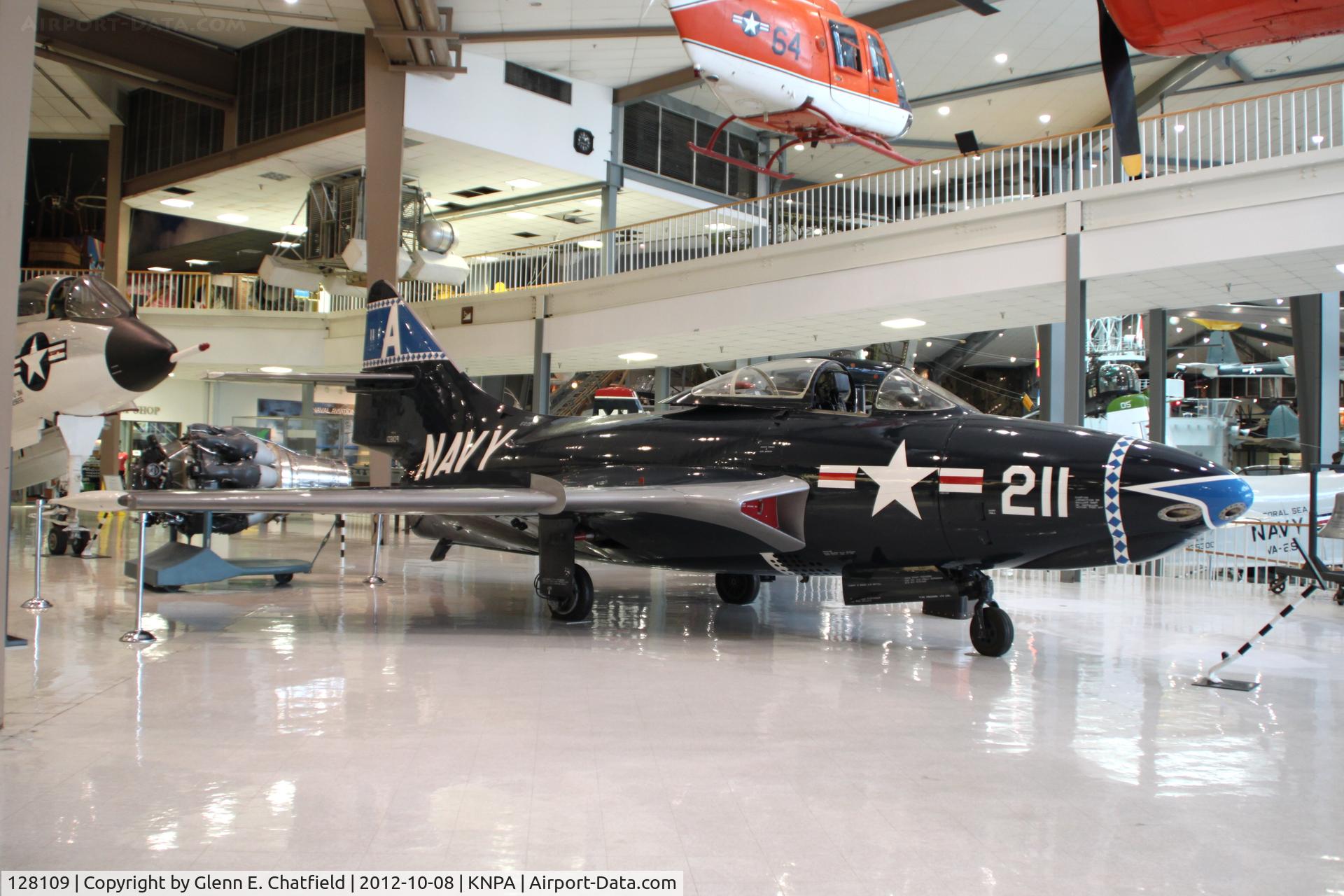 128109, 1952 Grumman F9F-6 Cougar C/N Not found 128109, Naval Aviation Museum