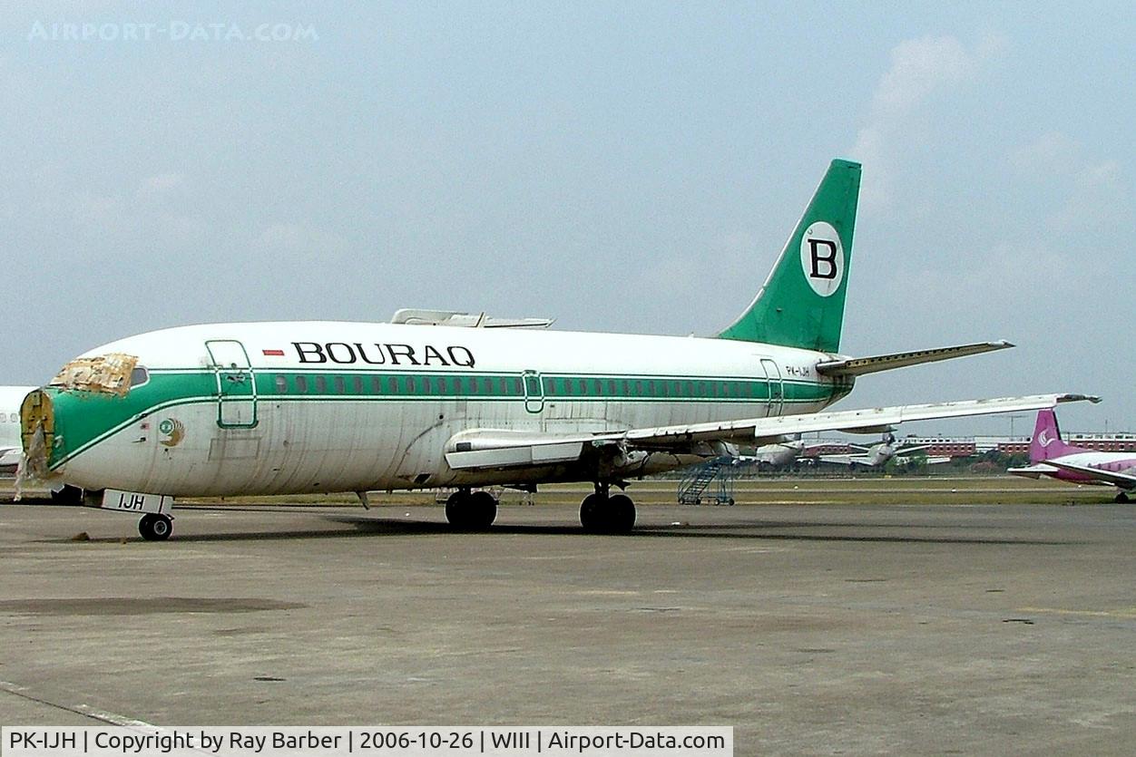 PK-IJH, 1977 Boeing 737-2K2 C/N 21397, Boeing 737-2K2 [21397] (Bouraq Indonesia Airlines) Jakarta-Soekarno Hatta Int~PK 26/10/2006. Stored here in poor condition.