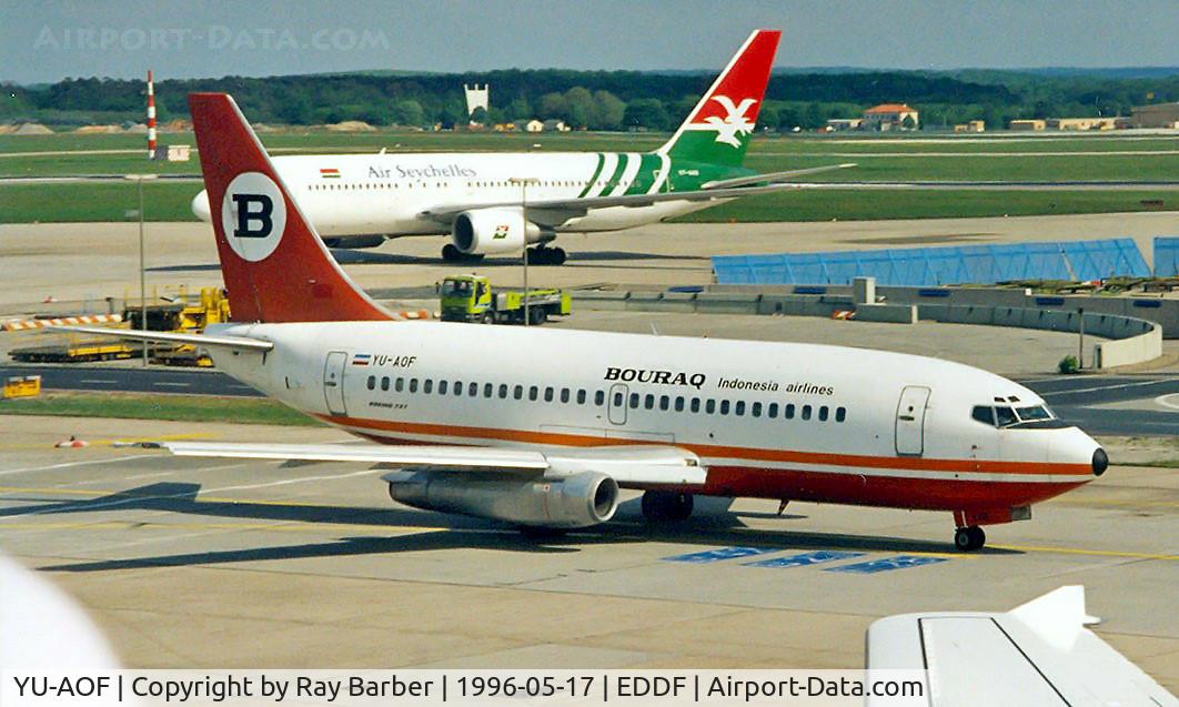 YU-AOF, 1981 Boeing 737-2K5 C/N 22596, Boeing 737-2K5 [22596] (JAT Yugoslav Airlines/Bouraq) Frankfurt~D 17/05/1996