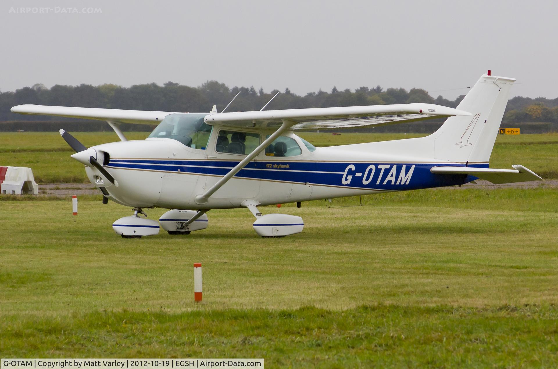 G-OTAM, 1974 Cessna 172M Skyhawk C/N 172-64098, Sat on stand at Anglia flight.