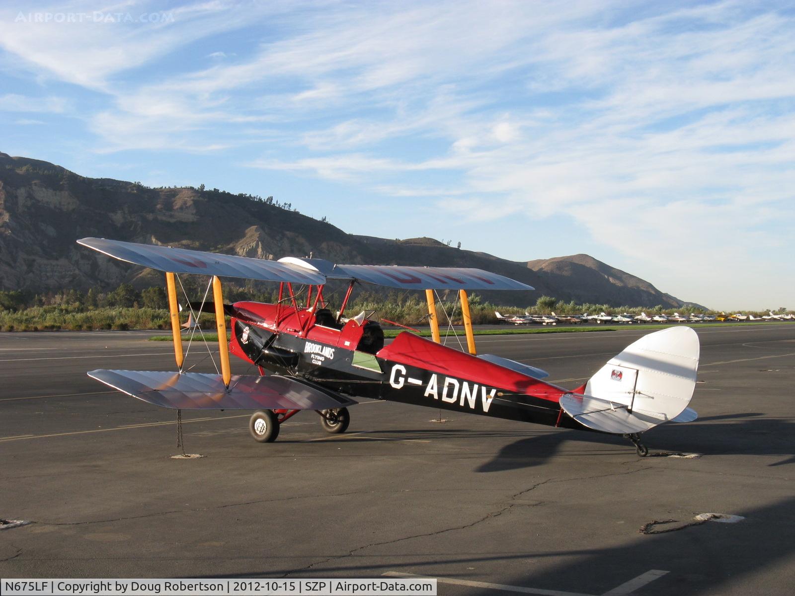 N675LF, 1944 De Havilland DH-82A Tiger Moth II C/N 86572, 1944 DeHavilland DH 82A TIGER MOTH, DeHavilland Gipsy Major in-line inverted air-cooled 135 Hp, from the Aviation Museum of Santa Paula- Watson Hangar. Will fly this morning.