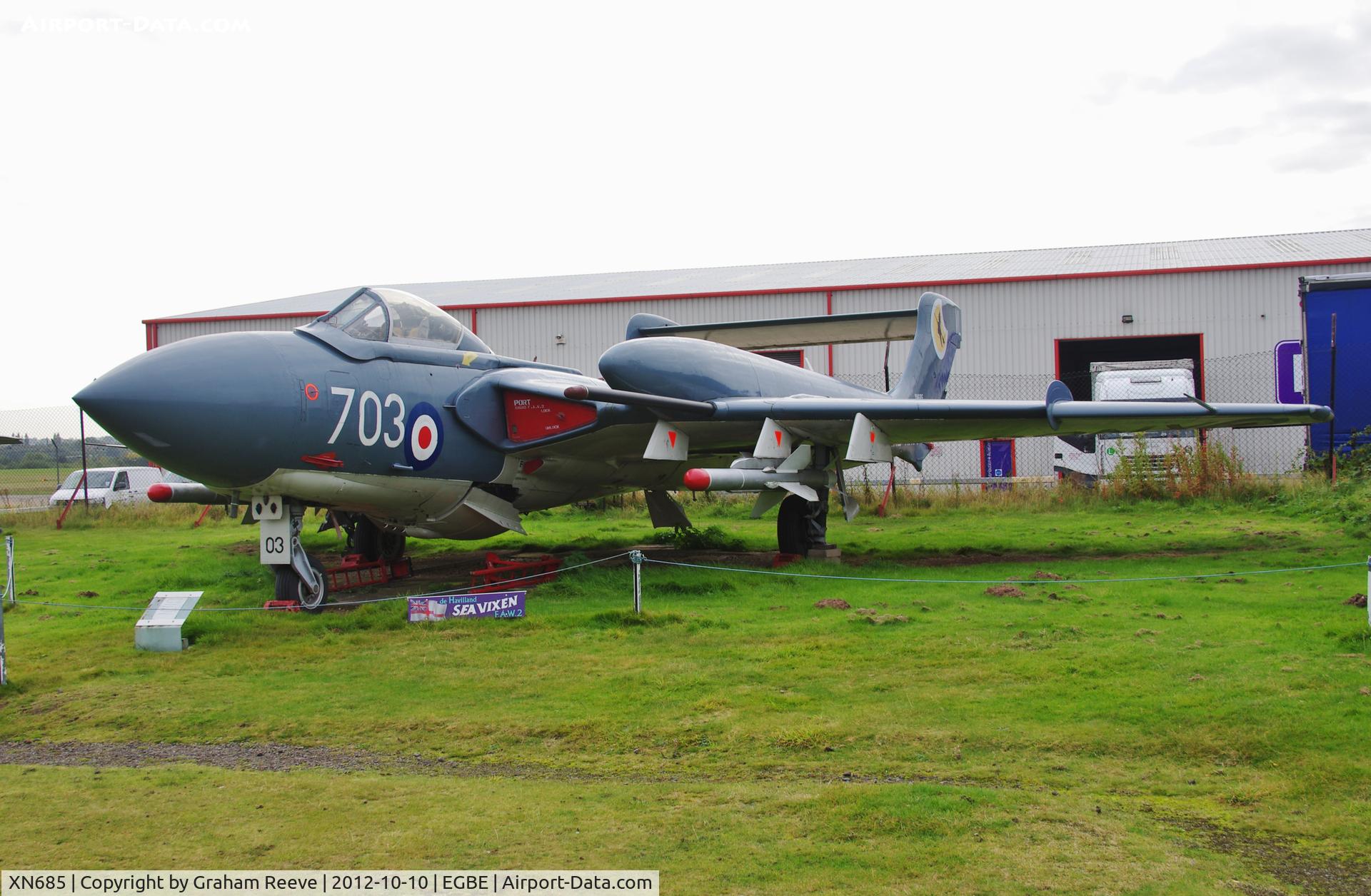 XN685, 1962 De Havilland DH-110 Sea Vixen FAW.2 C/N 10093, Preserved at the Midland Air Museum.