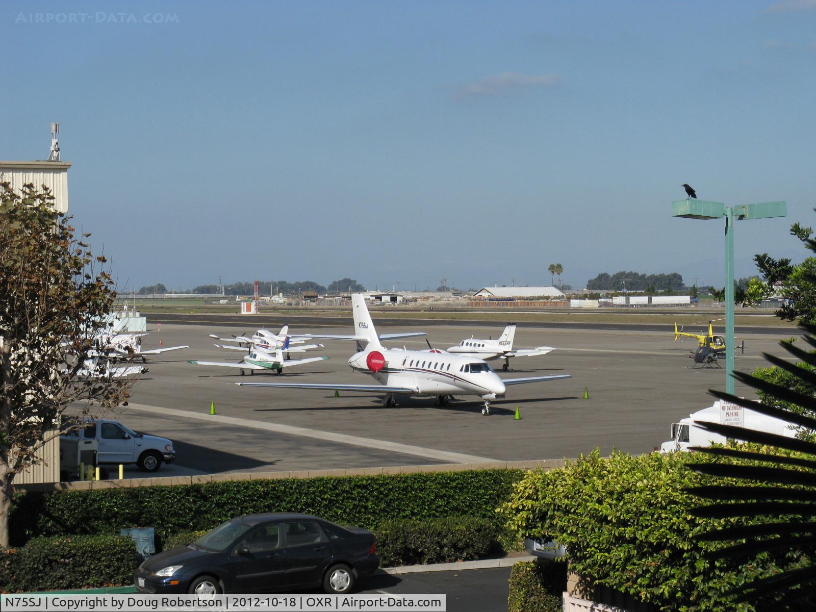 N75SJ, 2007 Cessna 680 Citation Sovereign C/N 680-0166, 2007 Cessna 680 CITATION SOVEREIGN, two P&W(C) PW306C Turbofans with FADEC, 5,770 lb st each flat rated to ISA +15 deg. C. On Golden West's GA ramp.