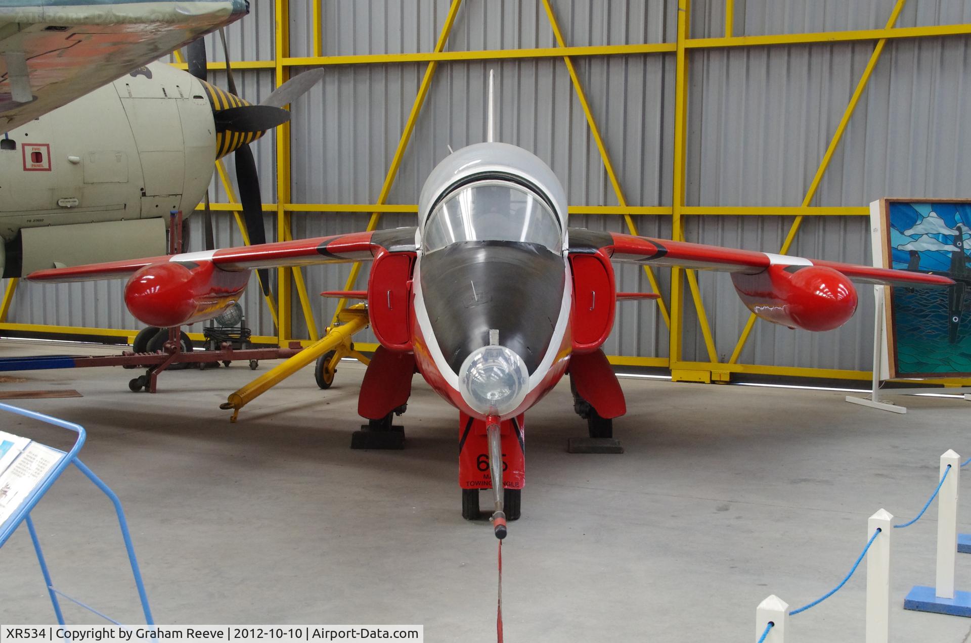 XR534, 1963 Hawker Siddeley Gnat T.1 C/N FL545, Preserved at the Newark Air Museum.