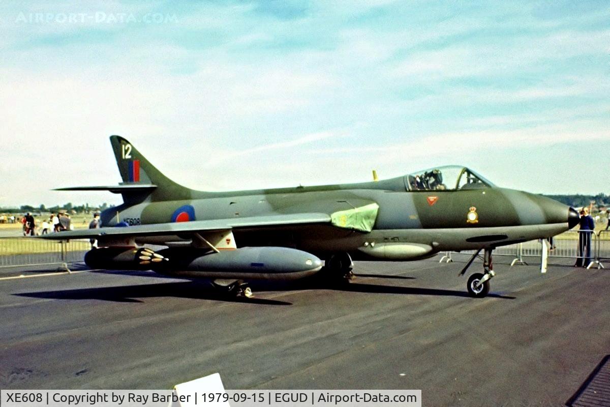 XE608, 1956 Hawker Hunter F.6A C/N 41H-679966, Hawker Hunter F.6A [41H/679966] RAF Abingdon~G 15/09/1979