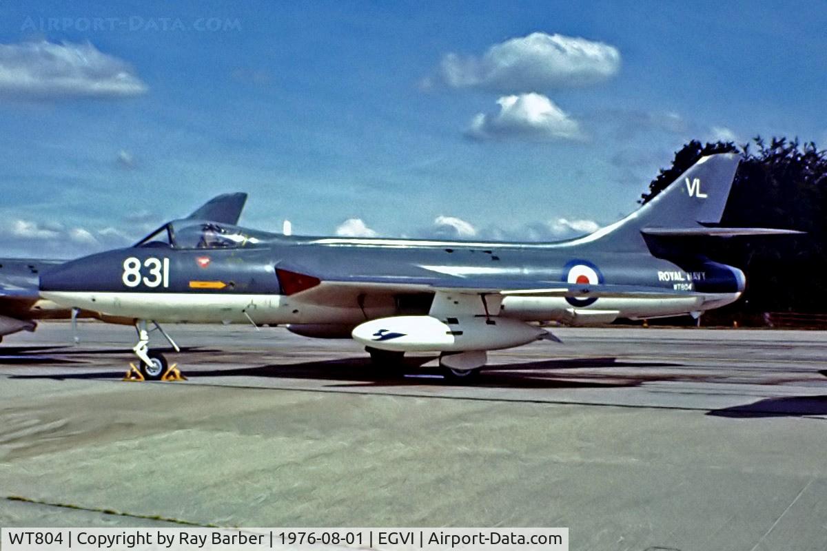 WT804, 1955 Hawker Hunter GA.11 C/N 41H-670747, Hawker Hunter GA.11 [41H/670747] RAF Greenham Common~G 01/08/1976