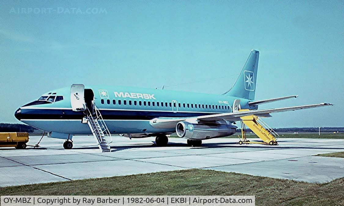 OY-MBZ, 1981 Boeing 737-2L9 C/N 22733, Boeing 737-2L9 [22733] (Maersk Air) Billand~OY 04/06/1982