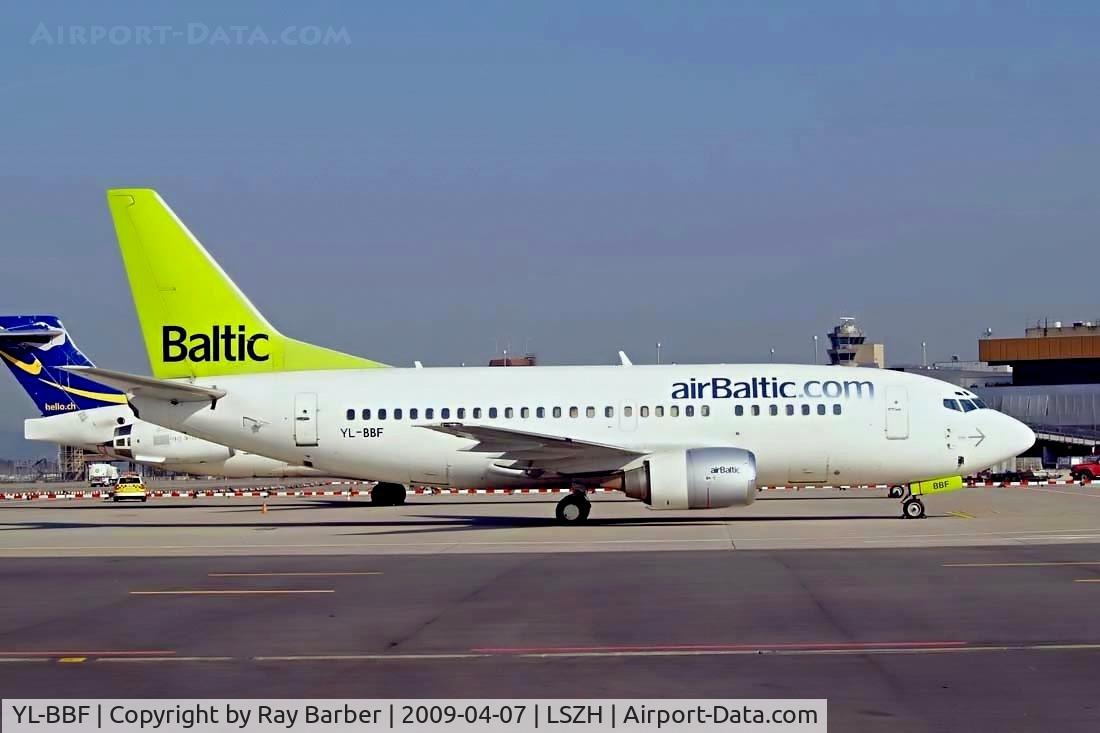 YL-BBF, 1990 Boeing 737-548 C/N 24878, Boeing 737-548 [24878] (Air Baltic) Zurich~HB 07/04/2009