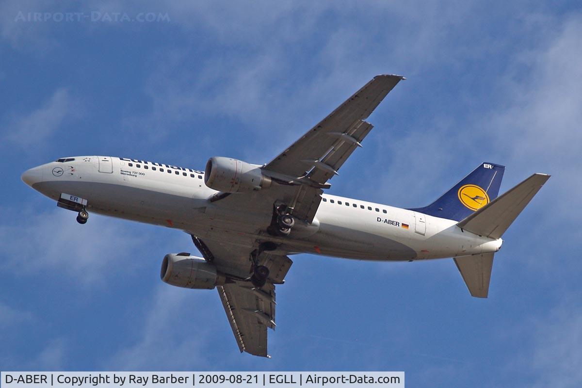 D-ABER, 1992 Boeing 737-330 C/N 26431, Boeing 737-330 [26431] (Lufthansa) Heathrow~G 21/08/2009