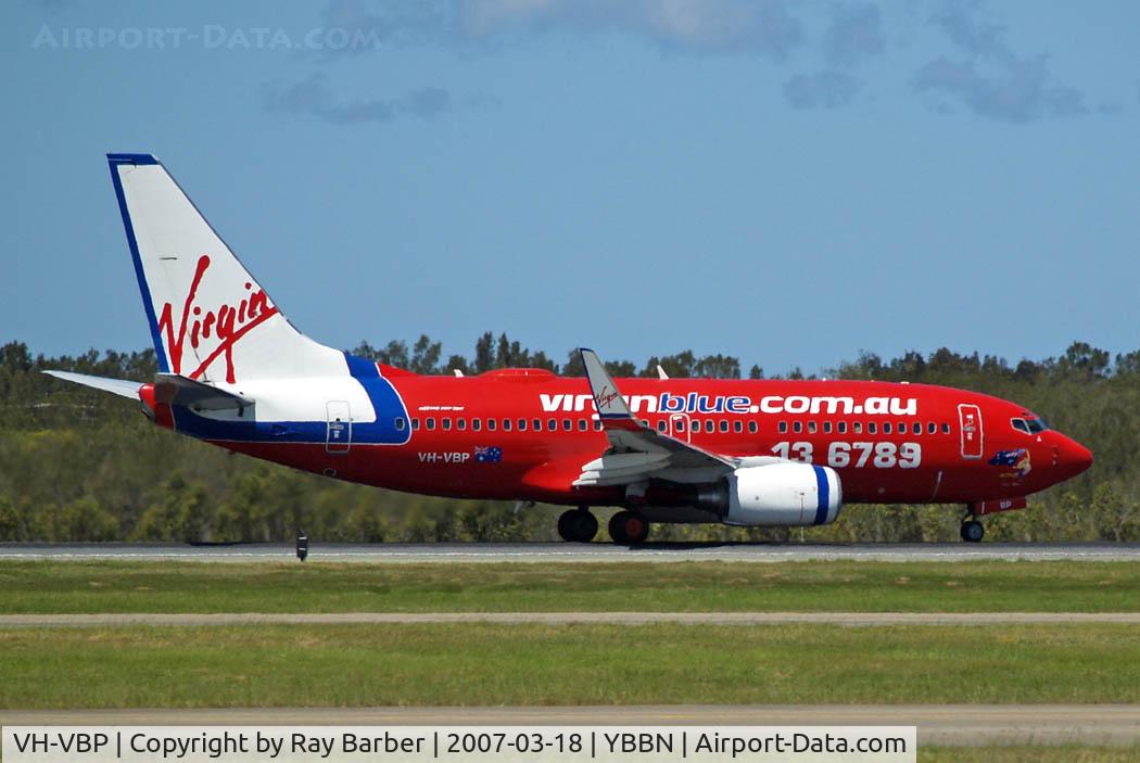 VH-VBP, 2001 Boeing 737-7BX C/N 30743, Boeing 737-7BX [30743] (Virgin Blue) Brisbane-International~VH 18/03/2007