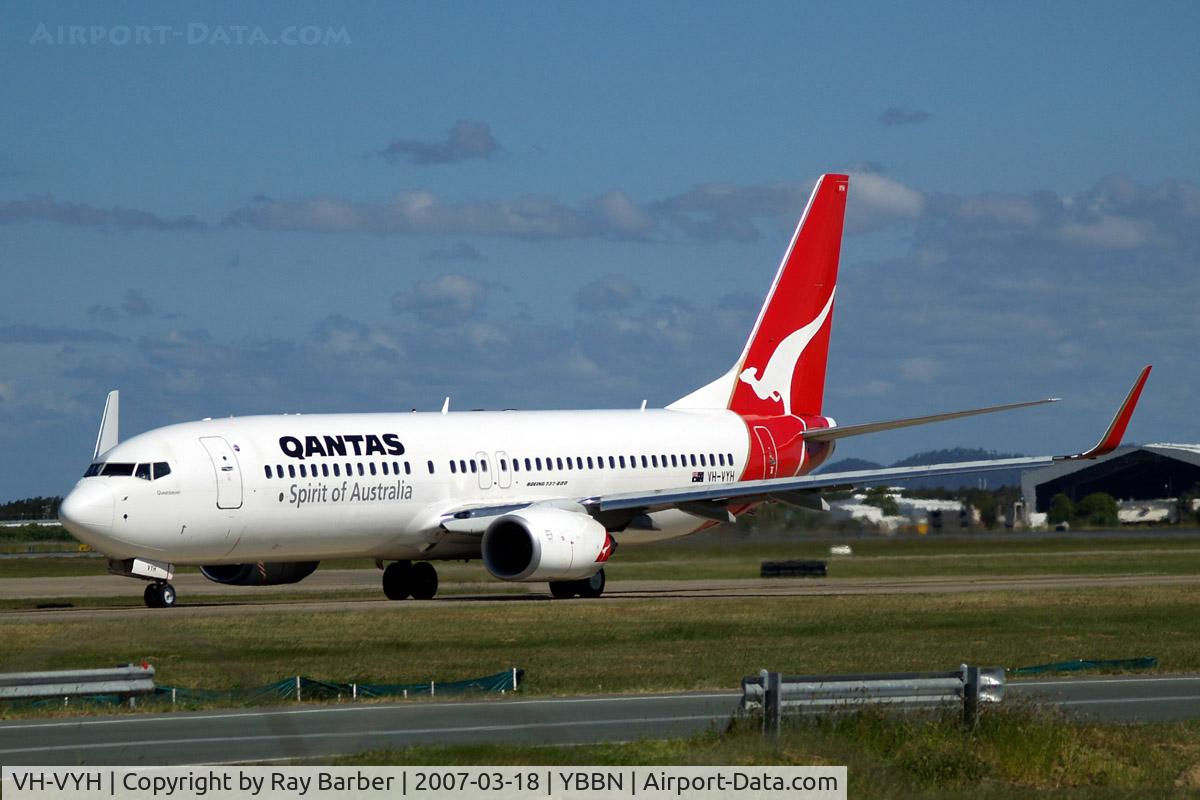 VH-VYH, 2005 Boeing 737-838 C/N 34180, Boeing 737-838 [34180] (QANTAS) Brisbane International~VH 18/03/2007. Taxiing for departure.