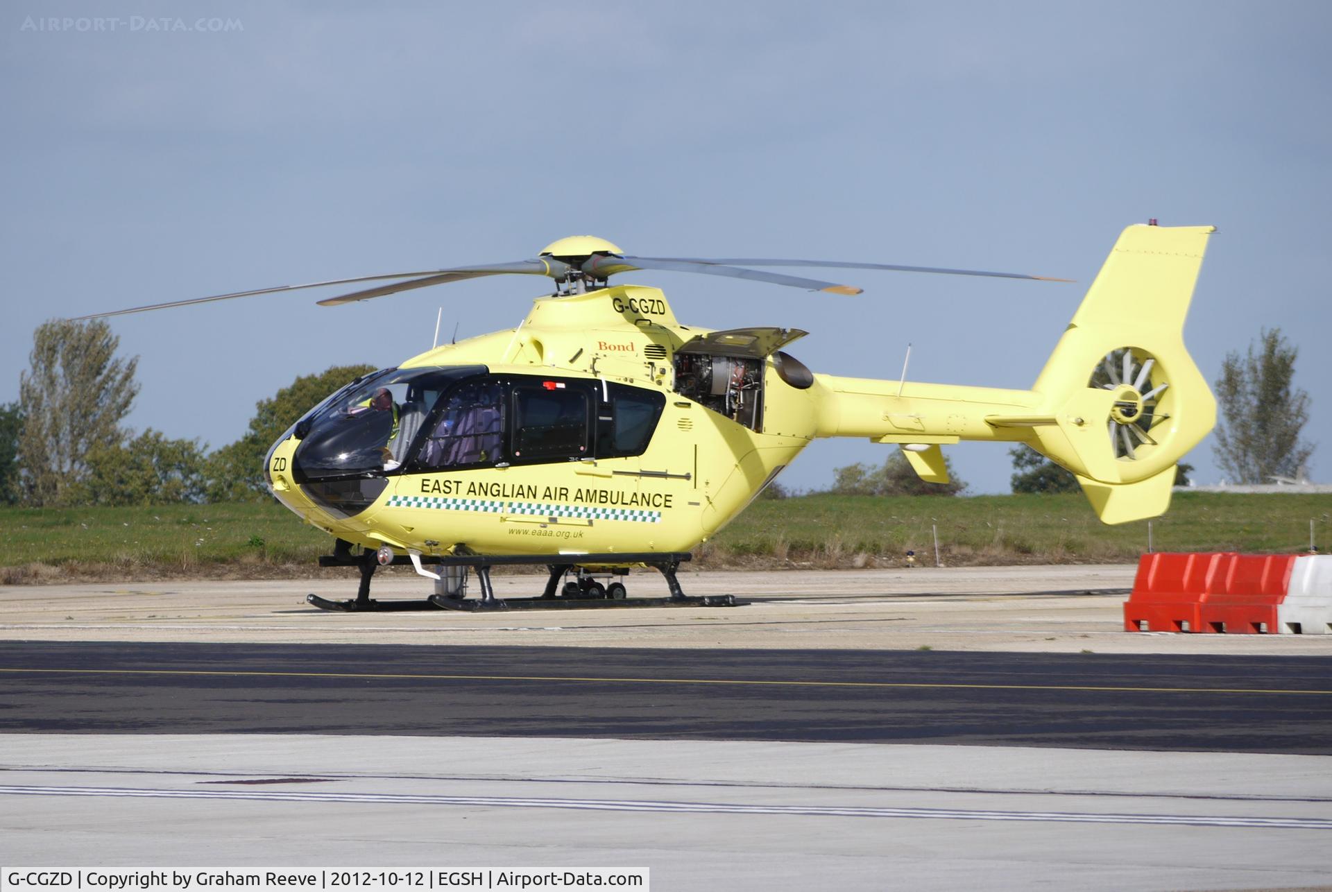G-CGZD, 2006 Eurocopter EC-135P-2 C/N 0460, Parked at Norwich.