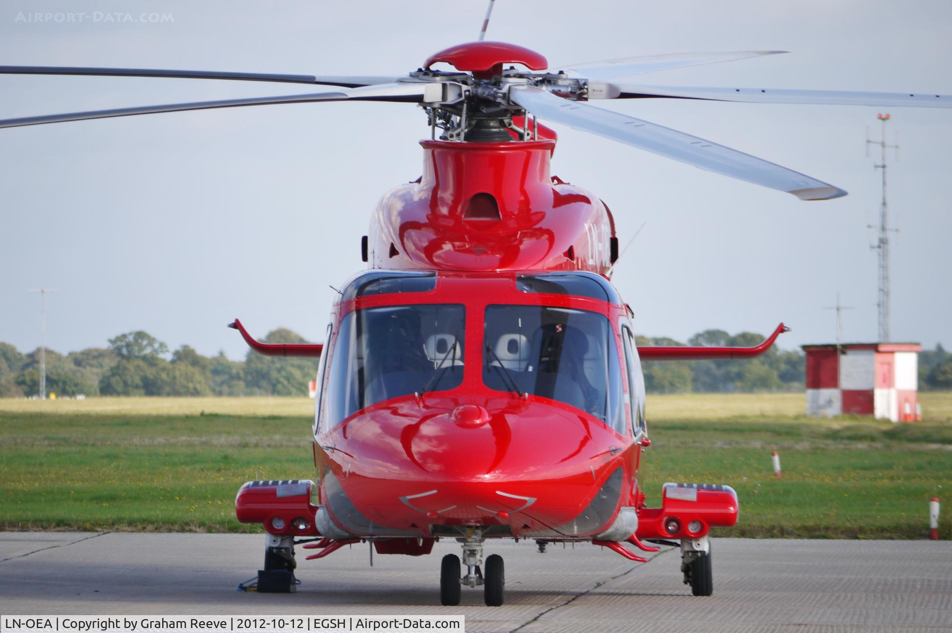 LN-OEA, 2012 AgustaWestland AW-139 C/N 41270, Parked at Norwich.