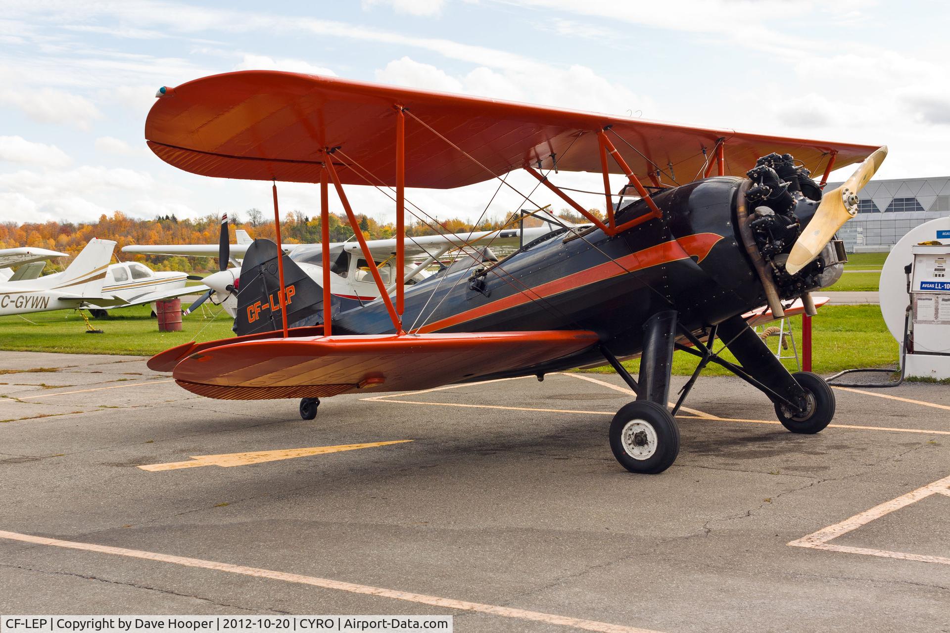 CF-LEP, 1940 Waco UPF-7 C/N 5461, CF-LEP in for refueling.