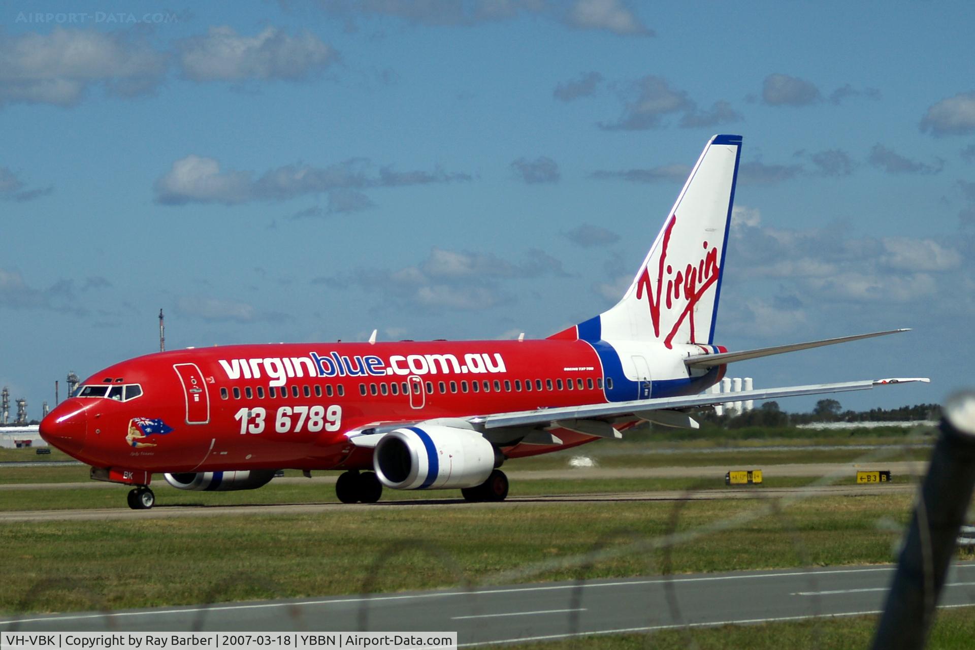VH-VBK, 2002 Boeing 737-7Q8 C/N 30648, Boeing 737-7Q8 [30648] (Virgin Blue) Brisbane-International~VH 18/03/2007