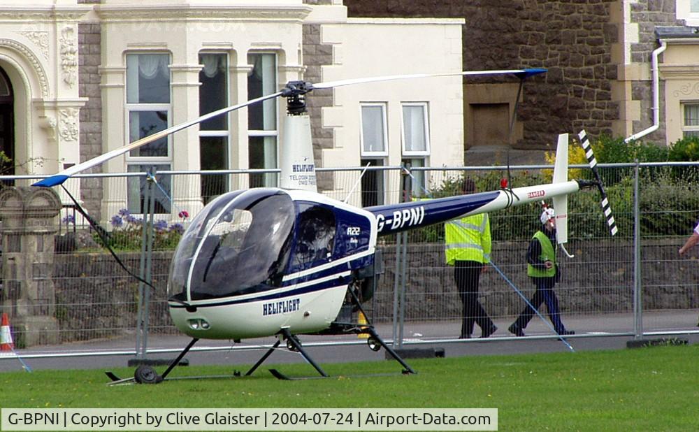G-BPNI, 1989 Robinson R22 Beta C/N 0948, Originally owned into private hands in February 1989 and currently owned to, Heliflight (UK) Ltd since July 1997.
Seen off-field at, Helidays, Weston-super-Mare.