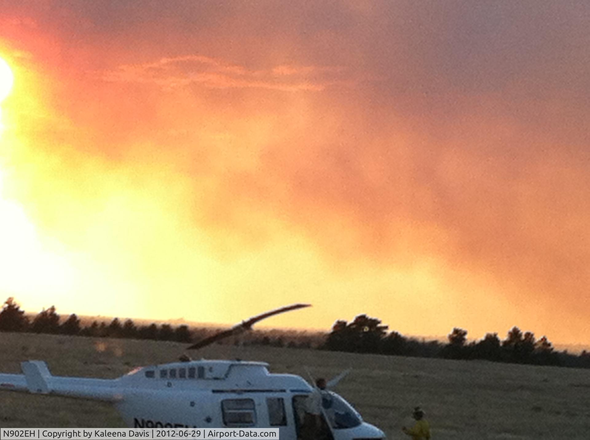N902EH, 1983 Bell 206L-1 LongRanger II C/N 45769, on scene at forest fire near Edgemont, SD.
