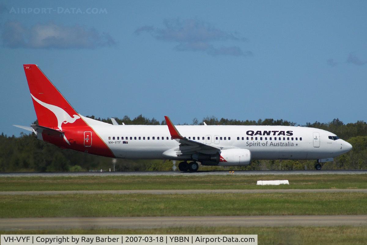 VH-VYF, 2005 Boeing 737-838 C/N 33994, Boeing 737-838 [33994] (QANTAS) Brisbane International~VH 18/03/2007