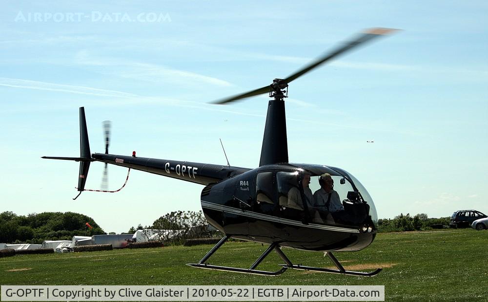 G-OPTF, 2003 Robinson R44 Raven II C/N 10235, Originally owned to, Franks Helicopter Leasing Ltd in April 2004 and currently in private hands since August 2012.