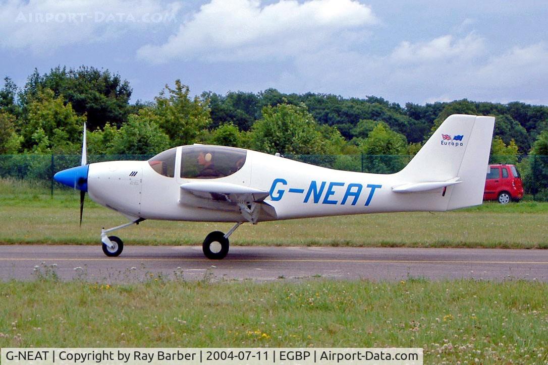 G-NEAT, 1996 Europa Tri-Gear C/N PFA 247-12642, Europa Avn Europa XS [PFA 247-12642] Kemble~G 11/07/2004. Taxiing for departure.