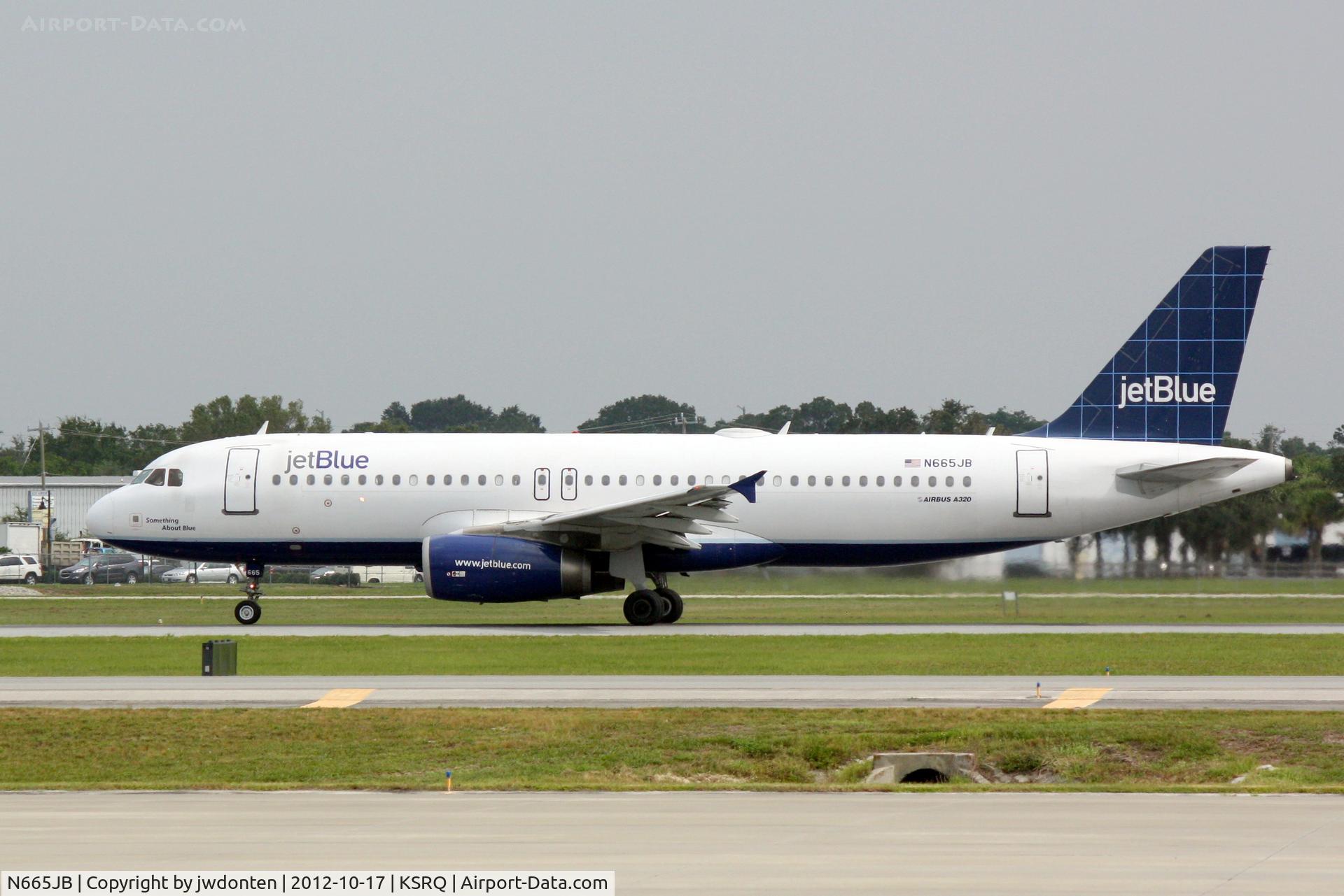 N665JB, 2007 Airbus A320-232 C/N 3348, JetBlue Flight 164 (N665JB) departs Sarasota-Bradenton International Airport enroute to John F Kennedy International Airport