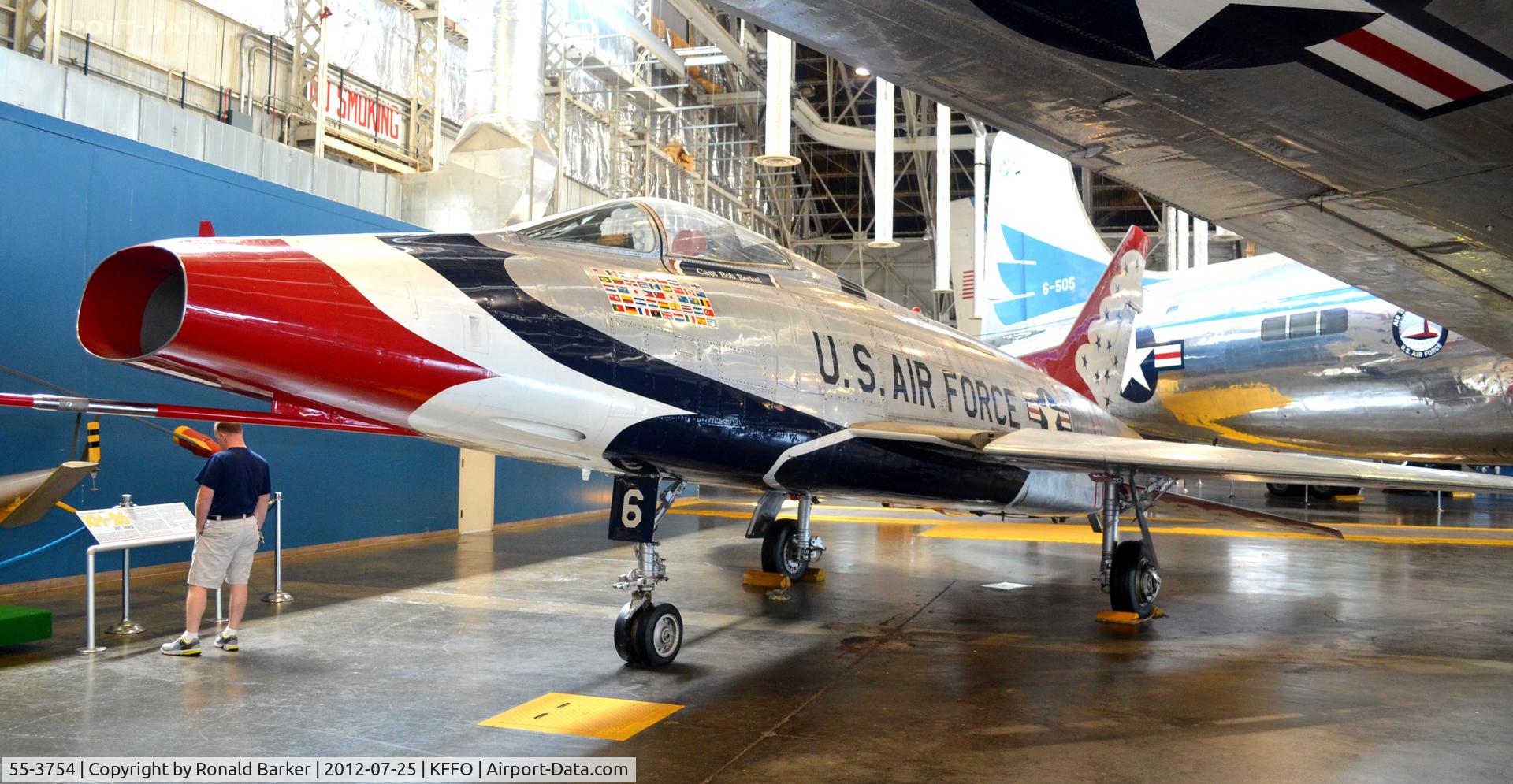 55-3754, 1956 North American F-100D Super Sabre C/N 223-436, AF Museum as Thunderbird 6