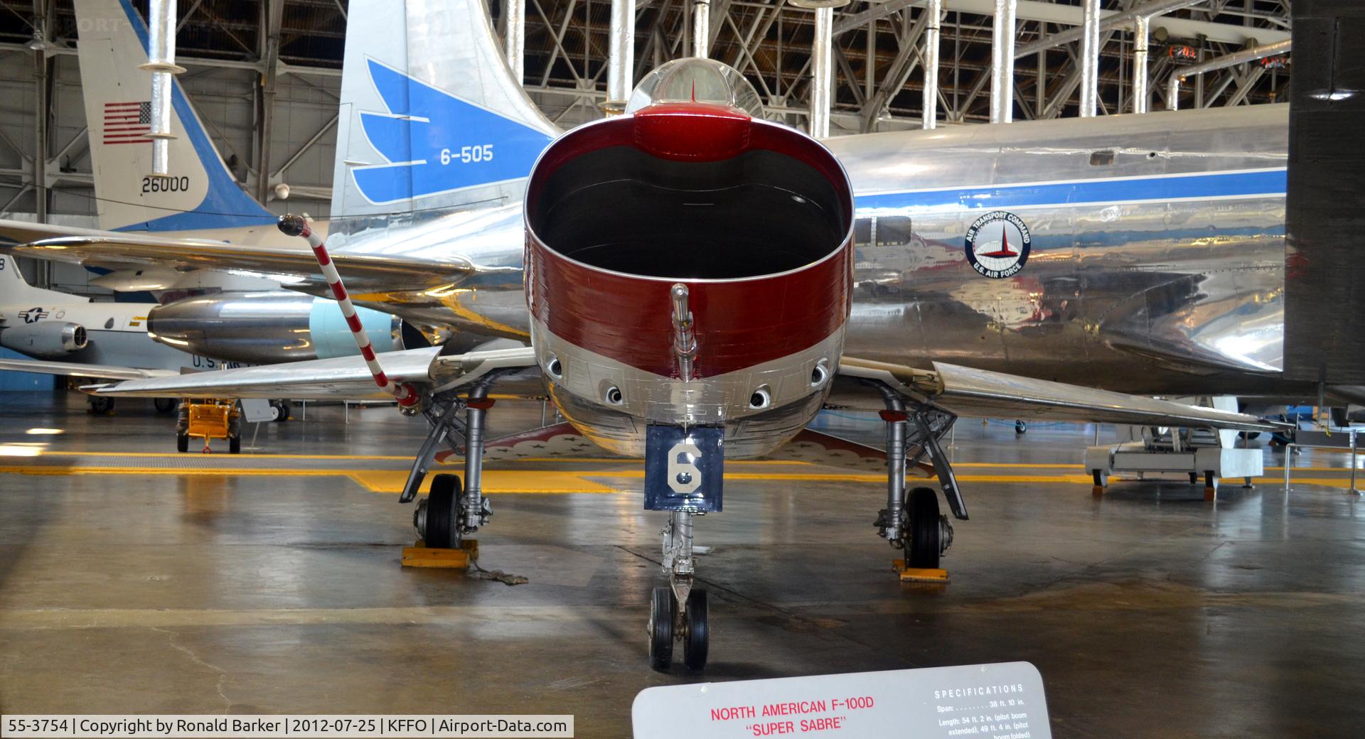 55-3754, 1956 North American F-100D Super Sabre C/N 223-436, AF Museum as Thunderbird 6