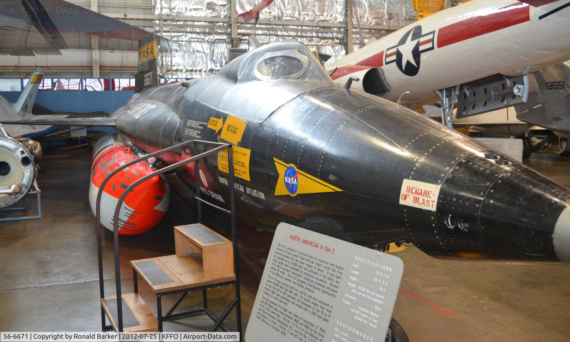 56-6671, 1956 North American X-15A-2 C/N 240-2, AF Museum